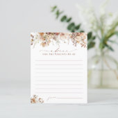 Elegant Boho Herfst Floral Baby shower Advice Kaar (Staand voorkant)