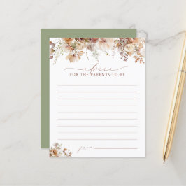 Elegant Boho Herfst Floral Baby shower Advice Kaar