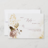 Elegant boho herfst Gold folie RSVP-kaart RSVP Kaartje (Voorkant)