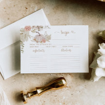 Elegant Boho herfst pomkin bridal Recipcard