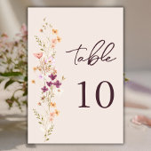 Elegant Boho Herfst Wildflower Tafelnummer