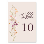 Elegant Boho Herfst Wildflower Tafelnummer (Voorkant)