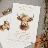 Elegant Boho Highland Koe Vrijgezellenfeest Briefkaart