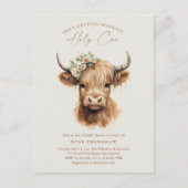 Elegant Boho Highland Koe Vrijgezellenfeest Briefkaart (Voorkant)