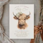 Elegant Boho Highland Koe Vrijgezellenfeest Kaart
