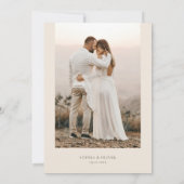 Elegant Boho Hygge Floral Photo Wedding Kaart (Achterkant)