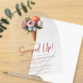 Elegant Boho Ice Cream Vrijgezellenfeest Acryl Uitnodigingen