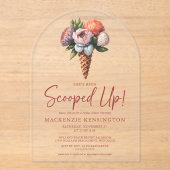 Elegant Boho Ice Cream Vrijgezellenfeest Acryl Uitnodigingen (Voorkant)