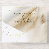 Elegant Boho Ivory and Gold Pampas Foil All In One Uitnodiging (Achterzijde)