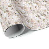 Elegant Boho Kaketoe Bloemen Inpakpapier (Rol Hoek)