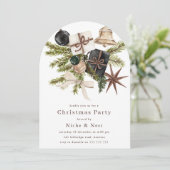 Elegant Boho Kerst Bedrijfsfeest Kaart (Staand voorkant)