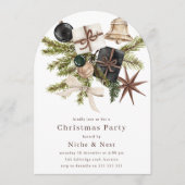 Elegant Boho Kerst Bedrijfsfeest Kaart (Voorkant)