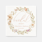 Elegant, boho krans, handschrift Vrijgezellenfeest Servet (Voorkant)