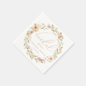 Elegant, boho krans, handschrift Vrijgezellenfeest Servet (Hoek)