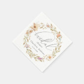 Elegant, boho krans, handschrift Vrijgezellenfeest Servet (Hoek)