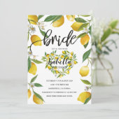 Elegant Boho Lemon Heart Summer Vrijgezellenfeest Kaart (Staand voorkant)