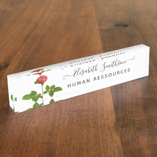 Elegant Boho Liberty Custom Professional Floral Naambordje (Zijkant)