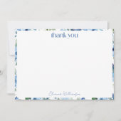 Elegant Boho Lichtblauw Waterverf Custom Bridal Bedankkaart (Voorkant)