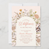 Elegant Boho Little Wildflower Baby shower Kaart (Voorkant)