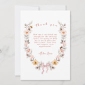 Elegant Boho Little Wildflower Wreath Baby shower Bedankkaart (Voorkant)