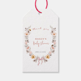 Elegant Boho Little Wildflower Wreath Baby shower Cadeaulabel