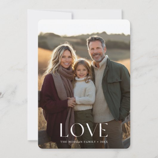 Elegant Boho Love Familie Kinder Foto Valentijnse Feestdagenkaart (Voorkant)