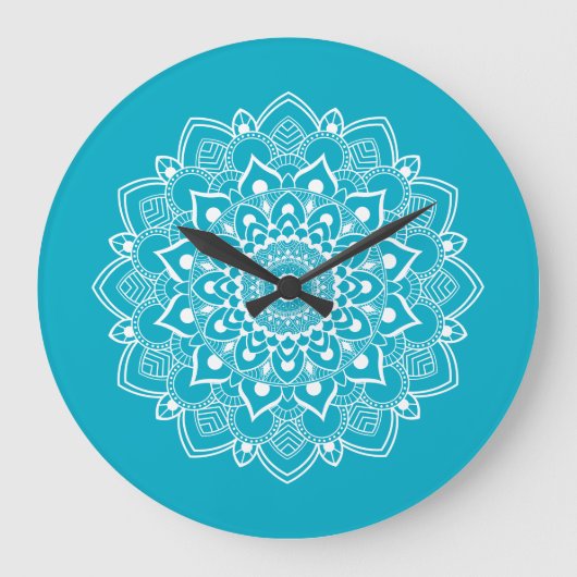 Elegant Boho Mandala  Grote Klok (Voorkant)