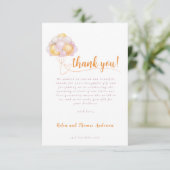 Elegant Boho meisje ballon Baby shower Bedankkaart (Staand voorkant)