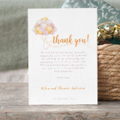 Elegant Boho meisje ballon Baby shower Bedankkaart