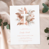 Elegant Boho Meisje Bloemen Doop Uitnodiging Briefkaart