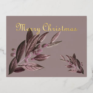 Elegant Boho merry kerst Folie Feestdagen Briefkaart