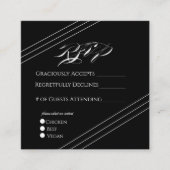 Elegant Boho Minimalist Black & White Wedding Informatiekaartje (Voorkant)