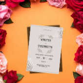 Elegant Boho Minimalist Floral Wedding Invitation Kaart