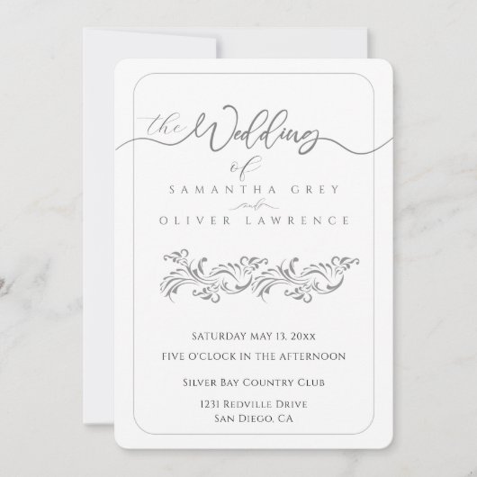 Elegant Boho Minimalist Wedding Invitation Kaart (Voorkant)