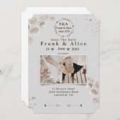 Elegant Boho Modern Sla de datum op Save The Date (Voorkant / Achterkant)