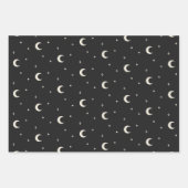 Elegant Boho Mystical Moon Stars Black en White Inpakpapier Vel (Voorkant 2)