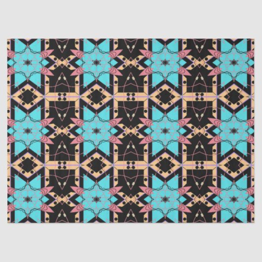 Elegant Boho Mystical Mosaic Geometric Patroon Tissuepapier (Voorkant)