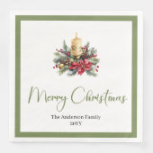 Elegant Boho Neutral Colors Christmas Wreath  Servet (Voorkant)