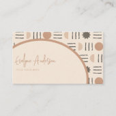 Elegant Boho Neutral Terracotta Abstract Patroon Visitekaartje (Voorkant)