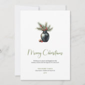 Elegant Boho Neutral Watercolor Xmas Greeting Feestdagenkaart (Voorkant)