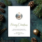Elegant Boho Neutral Watercolor Xmas Greeting Feestdagenkaart