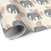 Elegant Boho Olifant Inpakpapier (Rol Hoek)