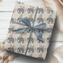 Elegant Boho Olifant Inpakpapier