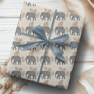 Elegant Boho Olifant Inpakpapier