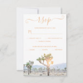Elegant Boho Oranje Custom Joshua Tree Wedding RSVP Kaartje (Voorkant)