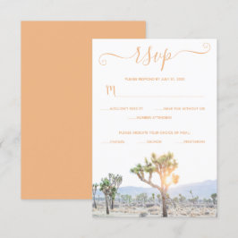 Elegant Boho Oranje Custom Joshua Tree Wedding RSVP Kaartje