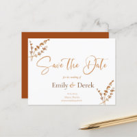 Elegant Boho Oranje Flowers Save the Date Po Postc