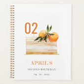 Elegant Boho Oranje Fruit Cake any age Birthday Planner (Voorkant)