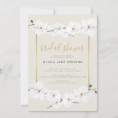 Elegant Boho Orchids Gold Lijst Chic Vrijgezellenf Kaart (Voorkant)