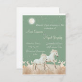 elegant boho paarden bruiloft uitnodiging (Voorkant / Achterkant)